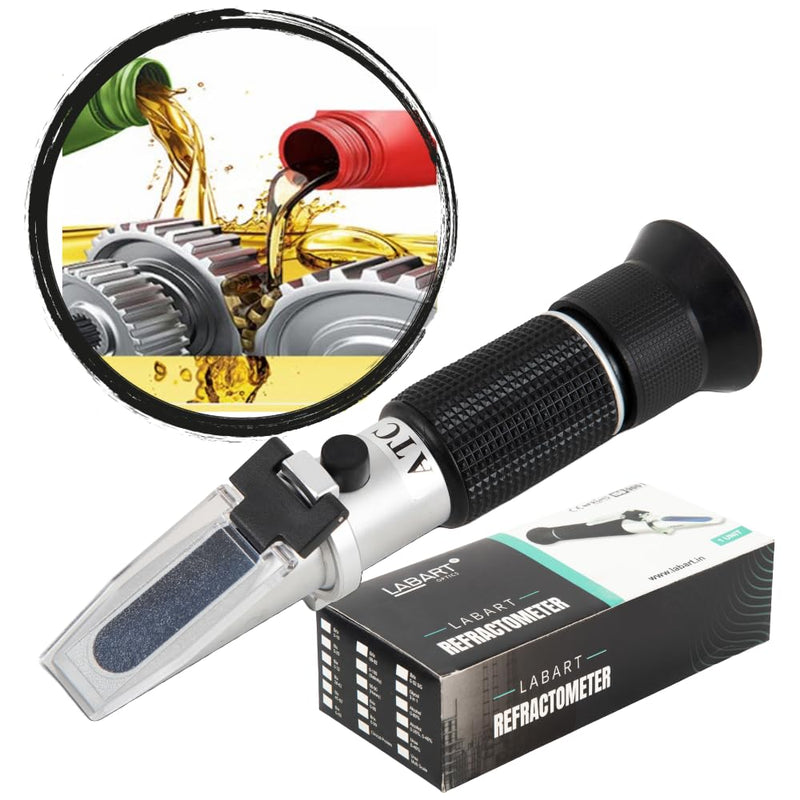 LABART Original 0-10% Brix Hand Held Refractometers with (ATC) Brix Refractometer Range 0-10% Brix Testing Synthetic Machining Coolants, Maple sap, Cutting Liquid, CNC, etc