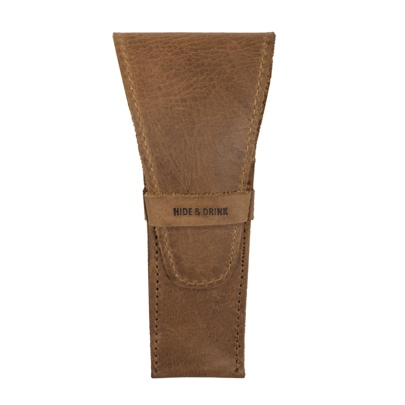 Hide & Drink, Leather Safety Razor Case, Shaving Accessories, Personal Care Essentials, Handmade Includes 101 Year Warranty (Single Malt Mahogany) Single Malt Mahogany