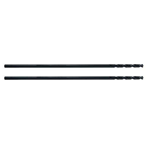 MAXTOOL 9/32"x12" 2pcs Identical Aircraft Extension Drills HSS M2 Extra Long Deep Twist Drill Bits Straight Shank Fully Ground Black; ACF02B12R18P2 2 9/32"x12"