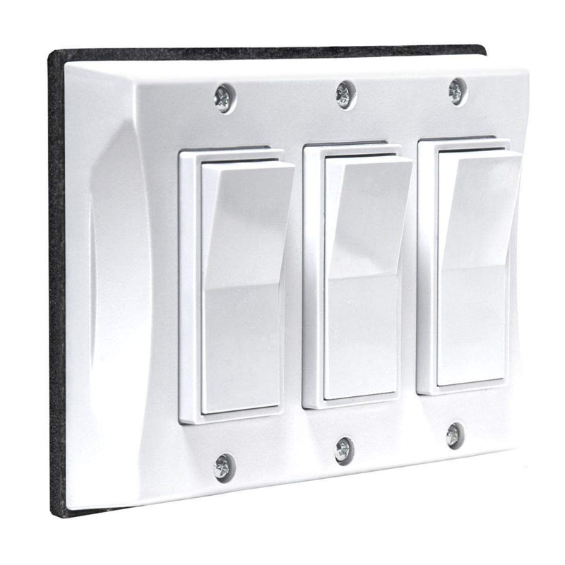 BELL 3-Gang White Decorator Switch Weatherproof Light Switch Cover 5129-1, Outdoor Rocker Switch Cover, Scratch-Resistant Polycarbonate Weatherproof Cover 3 Gang