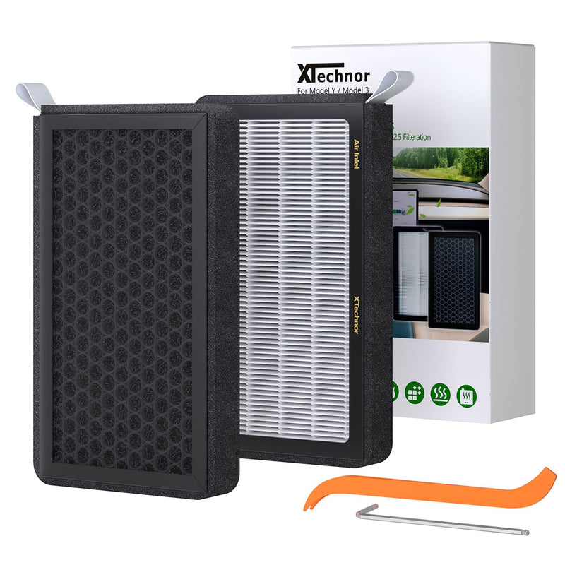 HEPA Air Filter for Model Y Model 3 2016-2025, 2 Pack Cabin Air Filter with Activated Carbon