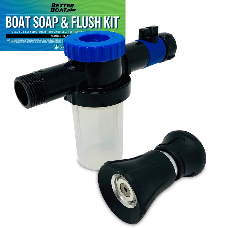 Wash Sprayer and Boat Engine Flush Kit, Water Hose Mixer for Salt Removal, Boat Flusher for Motor Muffs on Outboards and I/O, Soap Spray Car Cleaning Hose Adapter