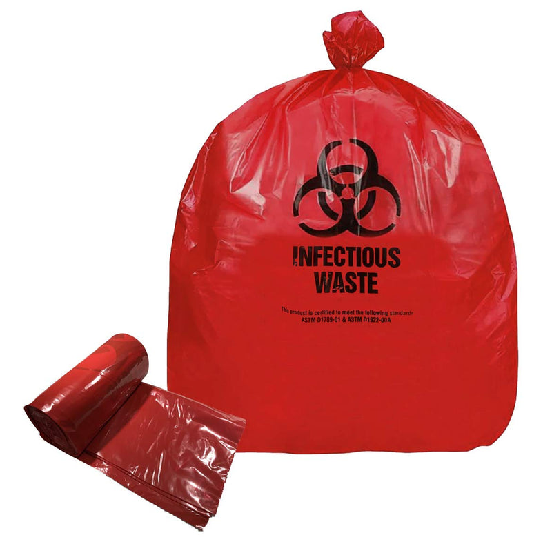 RESILIA Biohazard Bags - Hazardous Waste Disposal, Meets DOT ASTM Standards for Hospital Use, OSHA Approved, Red, 33 Gallon, 29" W x 43" L, 1.1 Mil, 0.0011 Inch, 20 Bags, Made in the USA 1 Count (Pack of 20)