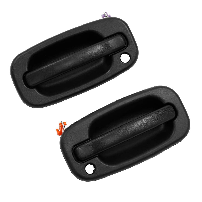 Exterior Door Handle Front Left & Right Pair with Key Hole | for 1999-2007 Chevy Silverado Suburban Tahoe Avalanche GMC Sierra Yukon Cadillac Escalade | Replaces# 15034985, 15034986 Front Left & Right(2 PCS)