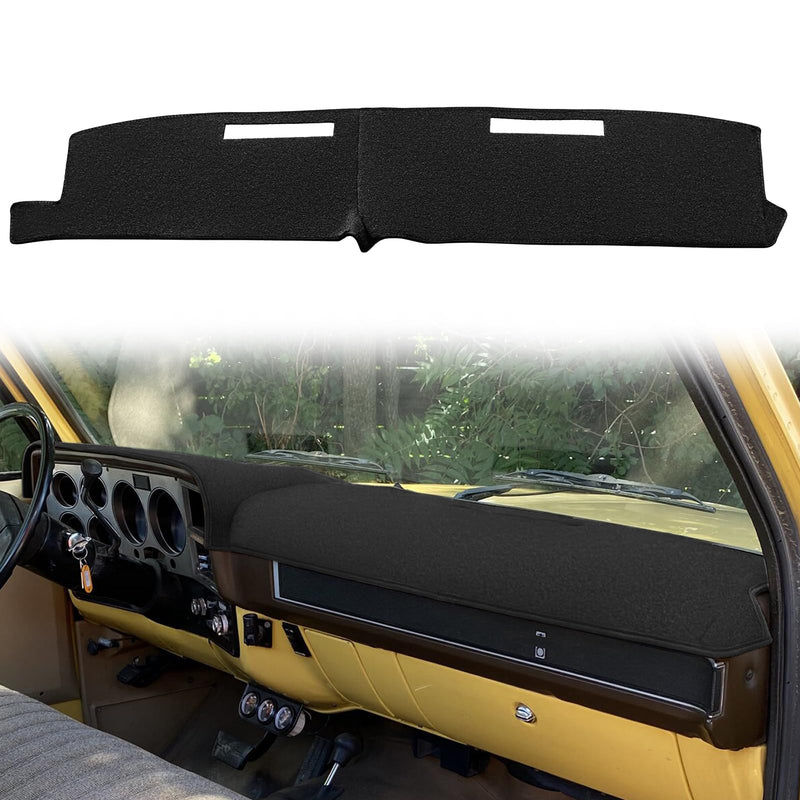 Yiz Dash Cover Mat Custom Fit for 1981-1991 Chevrolet Chevy C/K/R/V Series Suburban Blazer,GMC C/K/R/V Series Jimmy,Dashboard Cover Pad Cap Carpet Protector (Black) J22 black