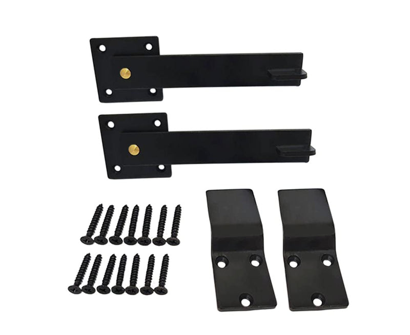 QCAA Heavy Duty Bar Door Farm Gate Latch, 5.5", Stainless Steel, Matte Black, 2 Pack