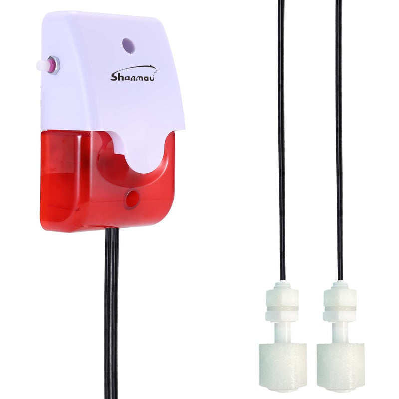 High / Low Water Level Sensor Detector Alarm 120 dB Red Strobe Siren, Adjustable Alarm Volume, Sump Bobber Water leak Sensor,16.4ft Probe Cord, Suitable for Water Tank/Aquarium, Swimming Pool/Basement L35