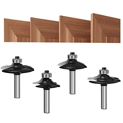 TAIWAIN Router Bits Sets 1/4 Inch Shank, Door&Drawer Front Edging Bits, Professional Woodworking Bit Miter Frame Crown Molding Wood Milling Cutter Tool(F-35XD12) 22