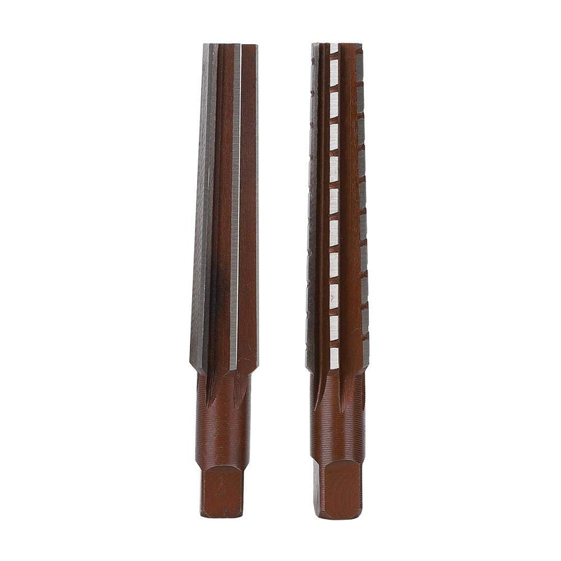 2Pcs High Carbon Steel Straight Shank Morse Taper Reamer Rough + Fine Hand Reamer Set Replacement(MT2#)