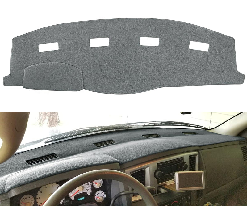 Yiz Dashboard Cover Dash Mat Pad Custom Fit for 2006-2008 Dodge Ram 1500 2500 3500,2009 Ram 2500 3500 4500 5500,2010 Ram 4500 5500 Without Cutout for Dash Speakers (06-08 Dark Gray) J16 06-08 DarkGray