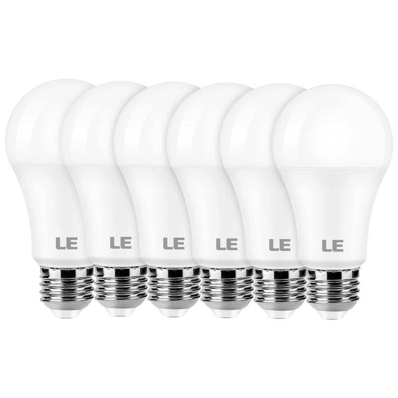 LE 100W Equivalent LED Light Bulbs, 14W 1500 Lumens Daylight White 5000K Non-Dimmable, A19 E26 Standard Base, 10000 Hour Lifetime, Pack of 6 6 Count (Pack of 1)