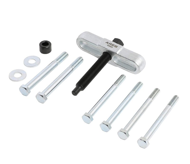 ARES 12024-11-Piece Steering Wheel Puller Set - Use on Vehicles with 4-Inch Hubs - Tempered Drop Forged Steel Construction 11-Piece Steering Wheel Puller Set