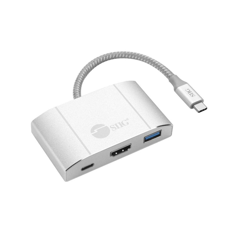 SIIG USB-C Hub with 4K 30hz HDMI, 85W Laptop Charging, and 3X USB 3.1 Gen 1 Type A Ports - 5-in-1 Video Adapter Docking Station - for MacBook Pro, Surface Pro 6/7 and USB-C Laptops (JU-H30612-S2) Type-C to HDMI/85W PD/USB 3.1