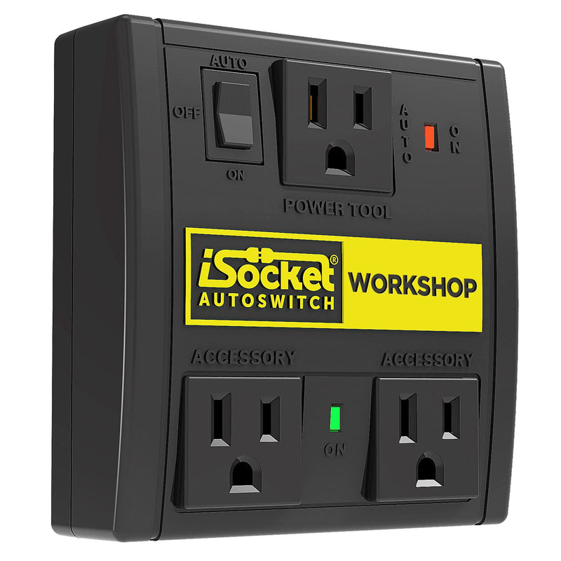 Automatic Vacuum Switch for 2 Power Tools, Auto/On/Off Mode, Delay Shut Off Shop Vac, Ideal for Dust Collectors, Workshops, and contruction worksites