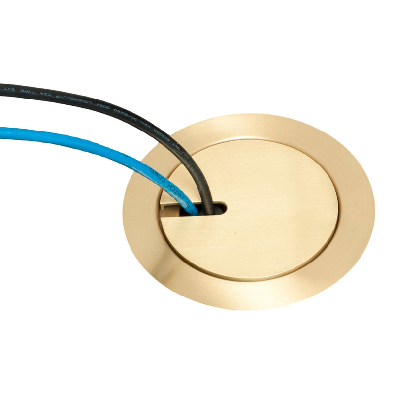 Arlington FLBC4580 Recessed Power and Data Round Floor Box for Existing or New Concrete Floor Boxes (Fits in Most 4.5" Inside Diameter Round PVC Concrete Floor Boxes) (Brass) Brass