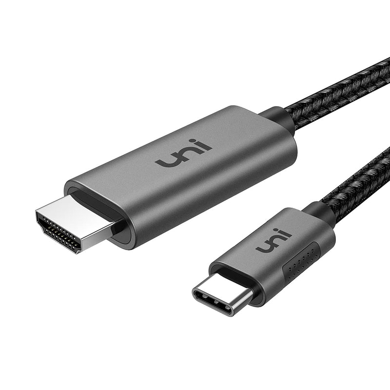 uni USB C to HDMI Cable 6ft-2 Pack 4K@60Hz, USB Type C to HDMI Cable [Thunderbolt 3 Compatible] for MacBook Pro/Air, iPad Pro, Surface Book 2, Galaxy S23, and More Grey