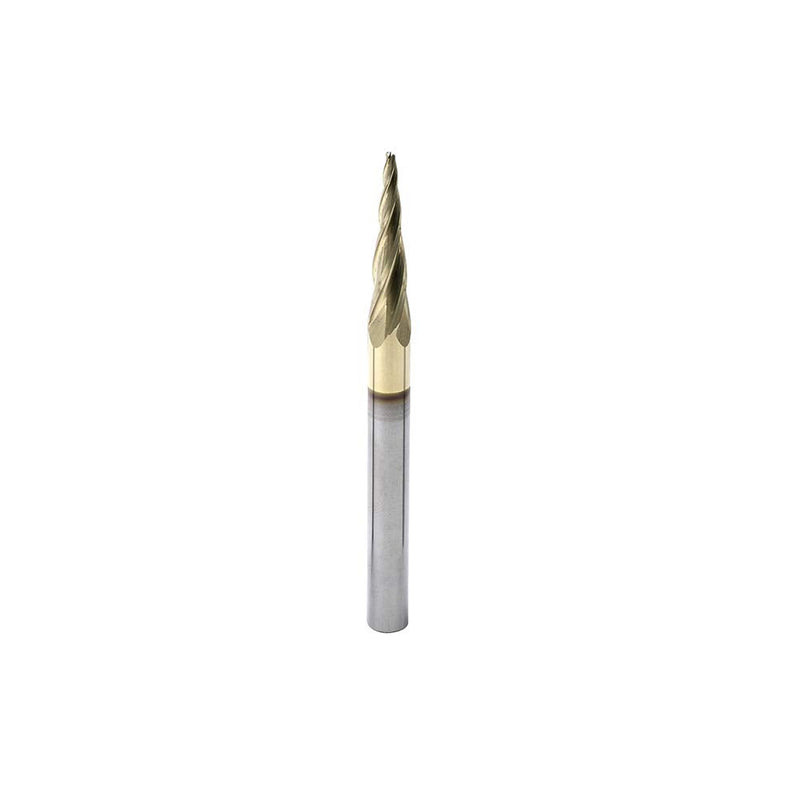 PANHAM 1/16 Inch Ball Nose Upcut CNC Spiral Router Bit 5.4 Degree Tapered Angle for 2D and 3D Wood Carving Solid Carbide ZRN Coating 4 Flutes,1/16" X 1" X 1/4"X 3"