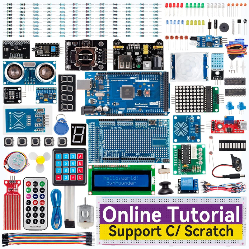 SunFounder Project The Most Complete Electronics Starter Kit Compatible with Arduino Mega 2560 R3 Mega328 Nano, 73 Tutorials Included Vincent Kit