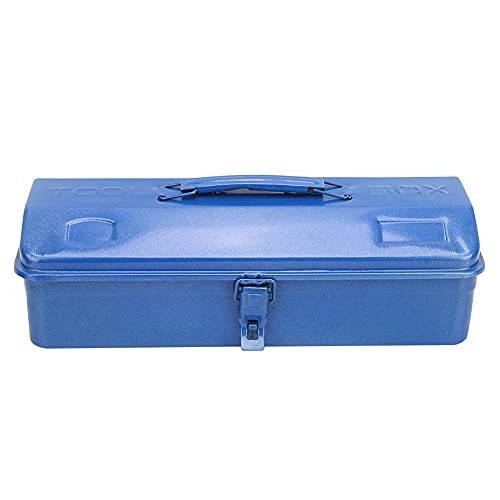 Multifunction Iron Portable Tool Box, Repair Tool Storage Container Holder Blue(37x16x11（350）)
