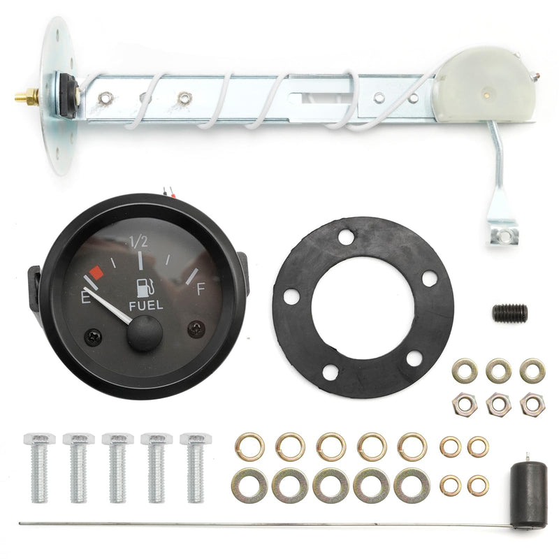 12V Universal 2" 52mm Car Fuel Level Gauge Meter w/Fuel Sensor E-1/2-F Pointer Universal Fuel Gauge for Car