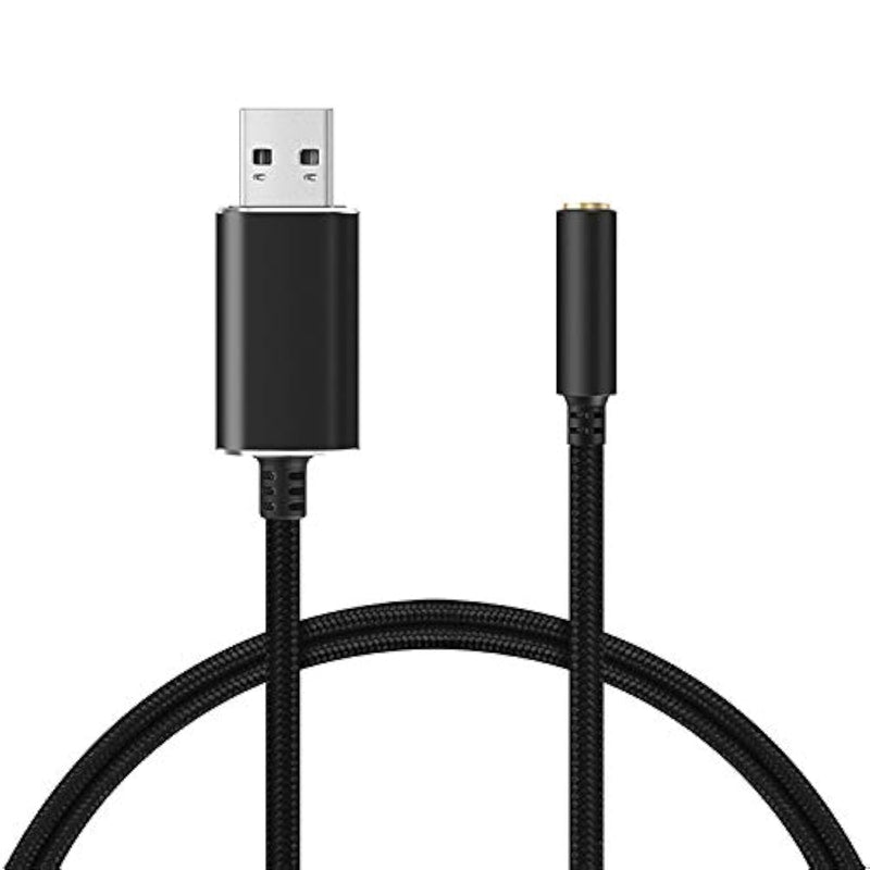 USB to 3.5mm Headphone and Microphone Jack Audio Adapter with 3.5mm Combo Aux Stereo Converter for Headset Mac PS4 PC Laptop Desktops External Sound Card Audio for Windows (100cm, Black) 100cm