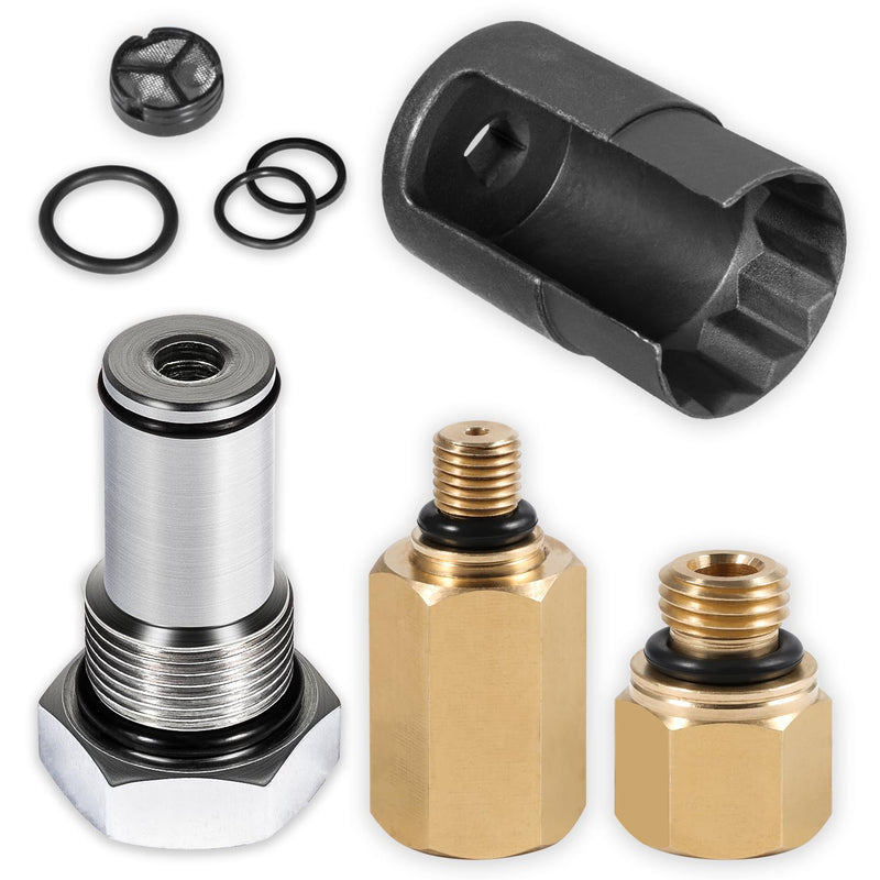 Bonbo 6.0 IPR Valve Socket & Oil Rail Adapters Kit & 6.0 High Pressure Oil Pump IPR Valve Air Test Fitting Tool with Seal Kit, Fits for Ford 6.0L Powerstroke Diesel Engine (8 Pack) 8PCS Set