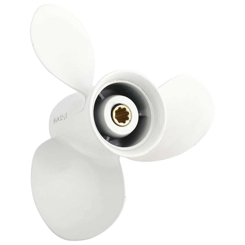 NovelBee 9 1/4x12-J Aluminum Outboard Propeller Fit for Yamaha 9.9-15 HP | 9.25x12 J Prop,Boat Propeller,Outboard Propeller,Aluminum Alloy,Engine Propeller