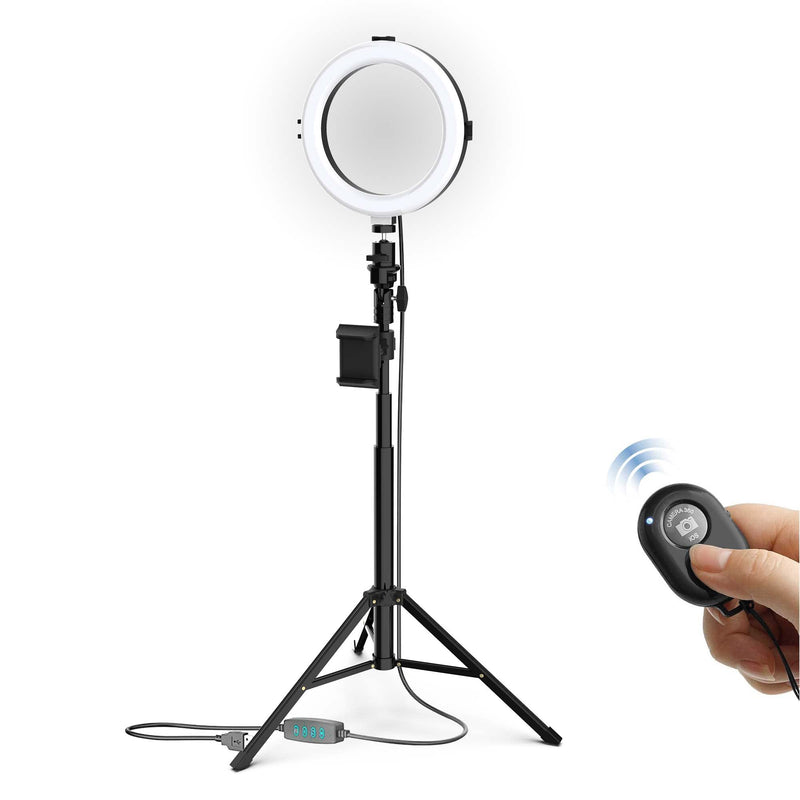 Bower 8" Selfie Ring Light Studio with Adjustable Tripod and Phone Holder – Professional Photo and Video Lighting Kit for Vlogging, Streaming, and Social Media Content Creation 8 Inch