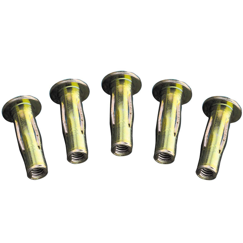 Metal Magery Steel PRE-BULBED Shank 1/4-20 (.020-.280 Grip) Multi Grip Cross Rivet Nut Gold Zinc Finish (Pack of 100)