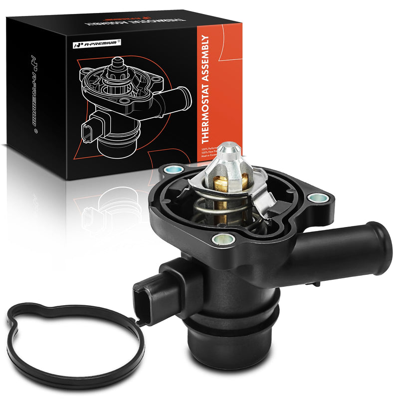 A-Premium Thermostat Housing Assembly W/Sensor & O-Ring & Gasket & Thermostat [4Cyl 1.4L] Compatible with Chevy Sonic 12-19, Cruze 11-15, Trax 13-19 & Buick Encore 13-19, Replace# 55579010, 55565336