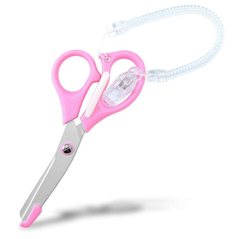 Medical Scissors, Nurse Scissors, Bandage Shears, Fluorine Coating Stainless Steel Blade 5.7 inch (14.5 cm), Pink Plastic Handle