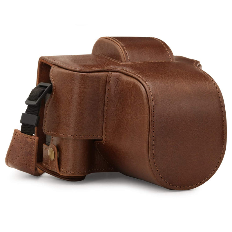 MegaGear MG1884 Ever Ready Genuine Leather Camera Case Compatible with Fujifilm X-T200 (XC15-45mm) - Brown