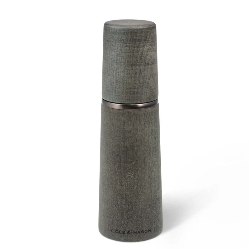 Cole & Mason Marlow Rustic Grey Wood Pepper Mill - Balanced Pepper Grinders - Refillable Spice Tools - Adjustable Peppercorn Grinder Settings - Dark Grey Marlow Gray