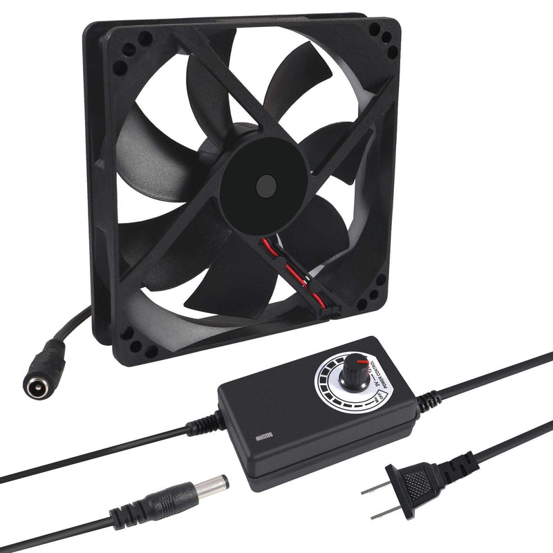 120mm x 25mm 110V 220V AC Powered Cooling Fan with Speed Controller 3V to 12V, 1225 AC 115V 120V 220V 240V for Cooling Ventilation Exhaust Projects, Receiver DVR Playstation Xbox Component Cooling 1225 Fan