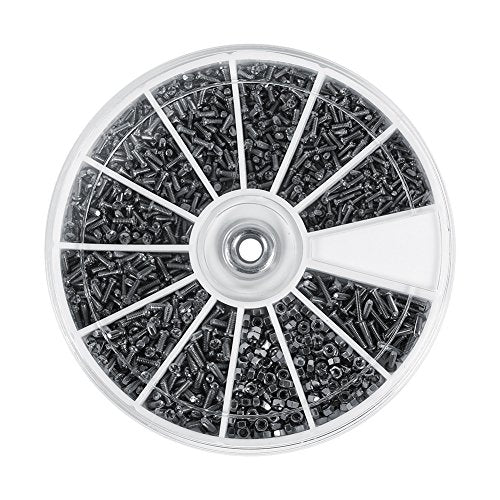 600pcs Screws and Nuts, Stainless Steel Nut and Bolt Assortment Kit M1 M1.2 M1.4 M1.6 for Watches Glassess