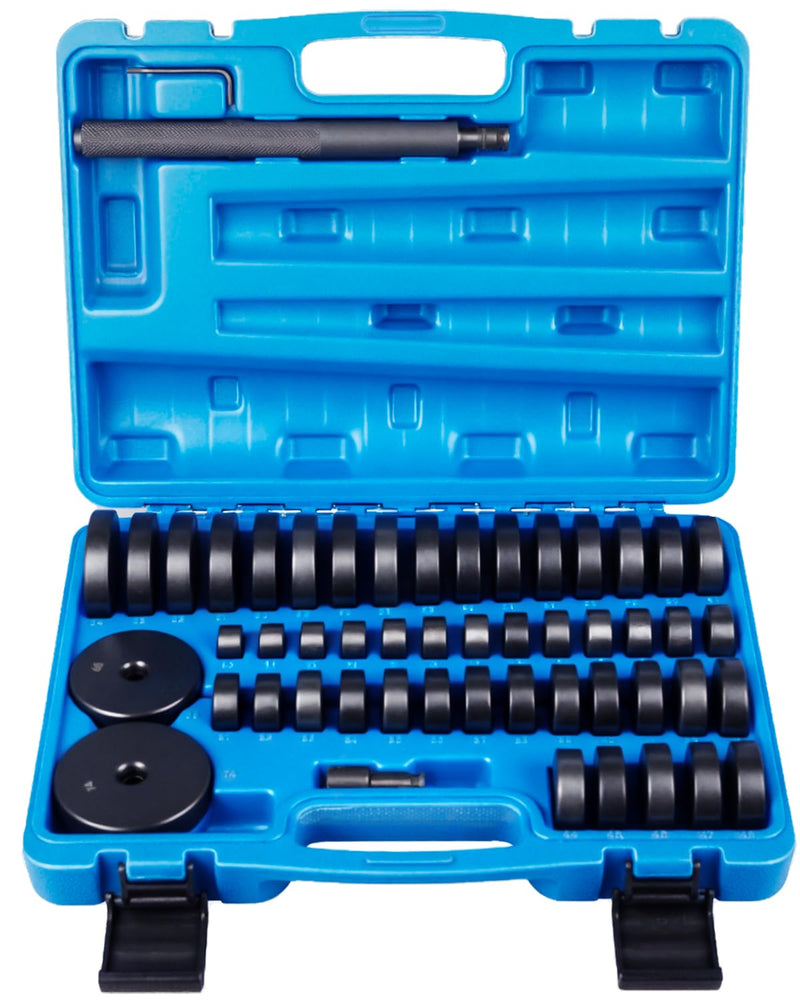 52 in 1 Custom Bushing Driver Set, Transmission Bushing Driver Removal Set Wheel Axle Bearing Race and Seal Installer Tool Kit Blue
