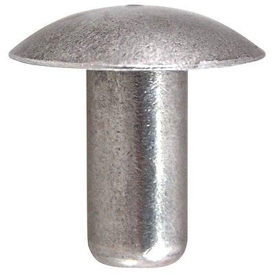 Metal Magery 1/4" Diameter X 3/8" Length Solid Aluminum Brazier Head Rivet, Pack of 100