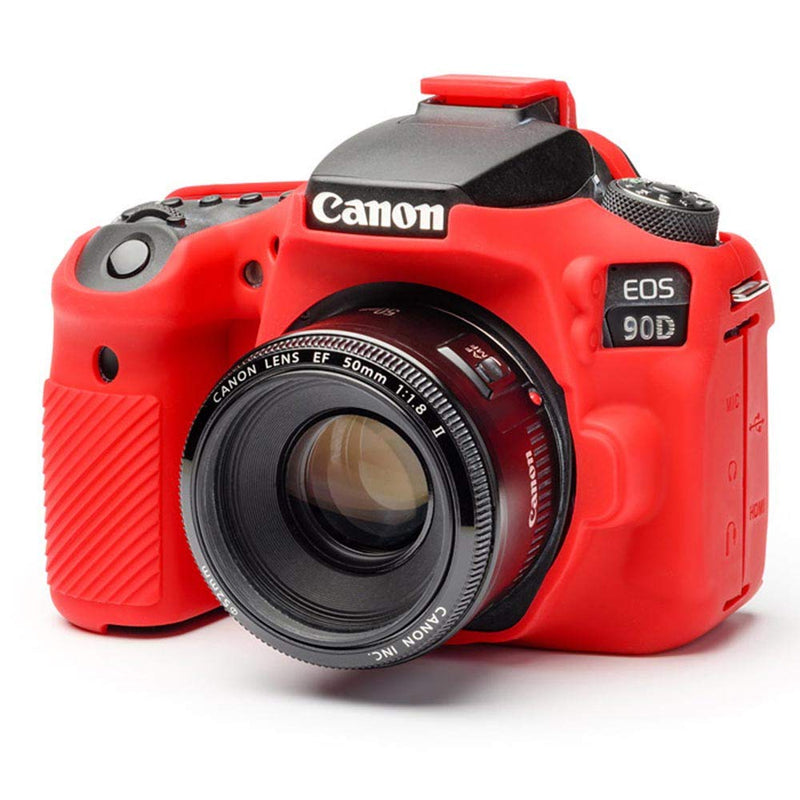 easyCover Silicone Protection Cover for Canon 90D Camera, Red