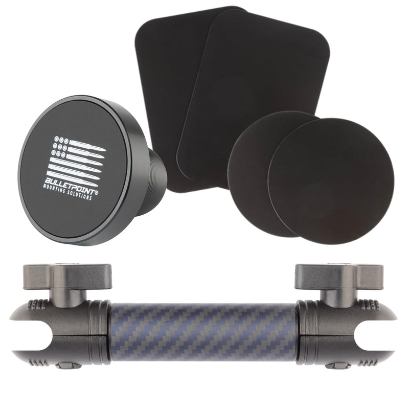 Bulletpoint Magnetic Phone Mount with 7cm Carbon Fiber + Kevlar Mounting Arm for iPhone & Android Smartphones - Fits 20mm Attachment Ball
