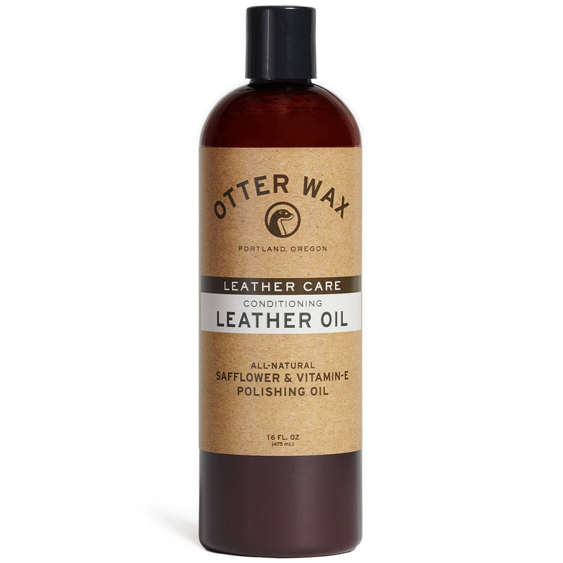 Otter Wax Leather Oil | 16 Oz | Leather Cleaner & Conditioner | All-Natural Color-Safe Treatment for Boots, Furniture, Auto Seats, Jackets, Shoes & Bags | Chemical & PFAS-Free | Made in Portland USA 16 Fl Oz (Pack of 1)
