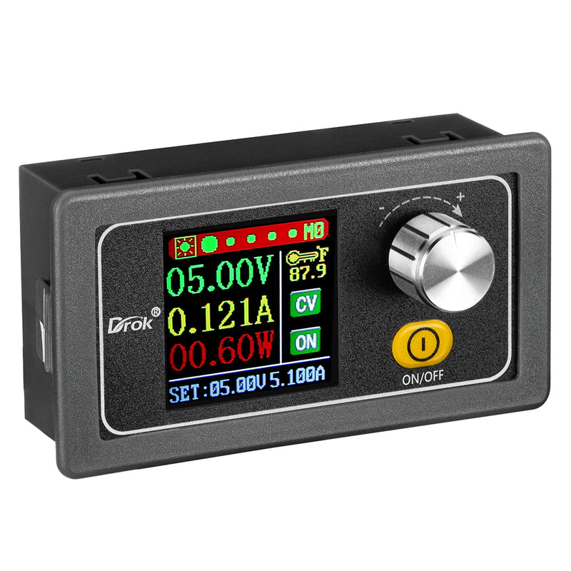 DROK Adjustable Voltage Regulator DC, Buck Boost Converter 6.0V-36V 9v 12v to DC 0.6-36V 24v 5A Power Supply Panel, Constant Current Volt Step Up Down Module Buck Boost 6-36V to 0-36V 80W
