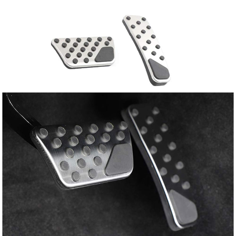Keptrim for Charger Challenger Chrysler Stainless Accelerator Gas Brake Pedal Pad Kit for 2009-2021 Dodge Challenger Charger Chrysler300, 2pcs Silver