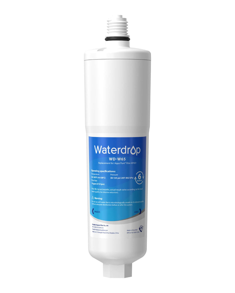 Waterdrop AP431 Replacement Cartridge for Aqua-Pure AP431, Pack of 1 | Hot Water Scale Inhibitor for AP430SS, Prevent Scale Accumulation and Protect Water Heaters
