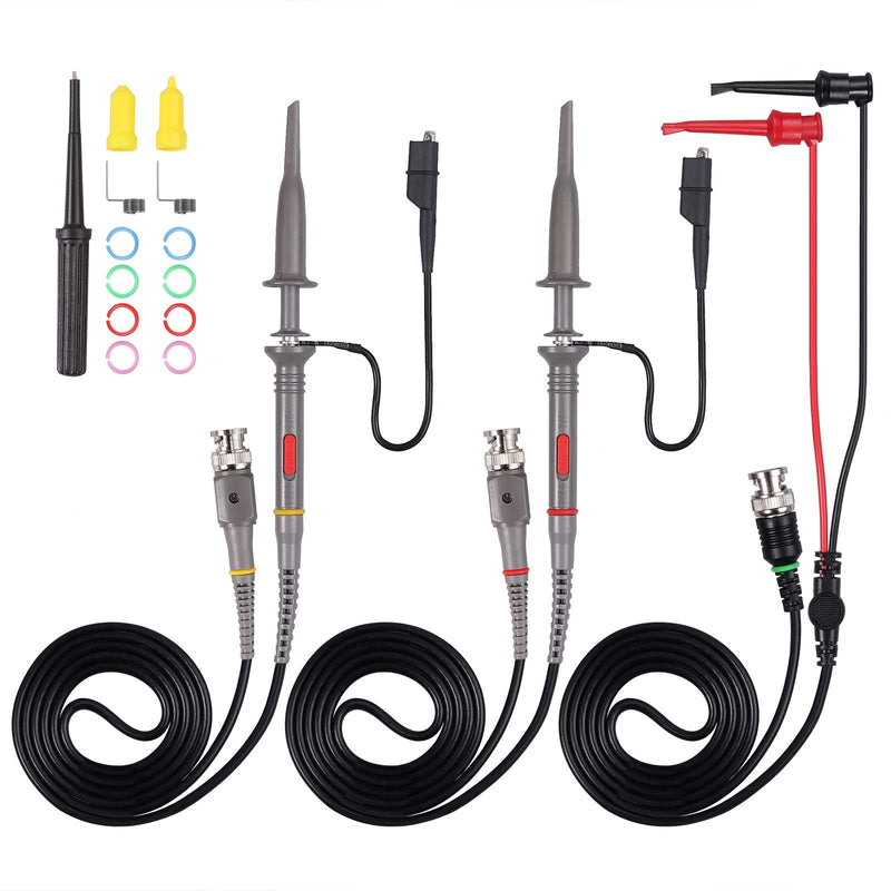 Proster 200Mhz Oscilloscope Probe Clip Scope Test BNC End Probe P2200 10X/1X Black with BNC to Mini Grabber 200Mhz Oscilloscope Probes