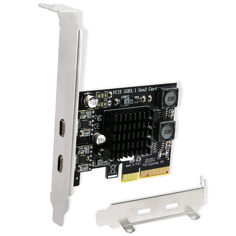 2X 10Gbps Max Speed USB-C Ports PCIE USB 3.1 GEN 2 Expansion Card for Windows, MAC OS and Linux PCs, Built in FebSmart Self-Powered Technology, No Need Additional Power Supply (FS-C2-Pro) FS-C2-Pro