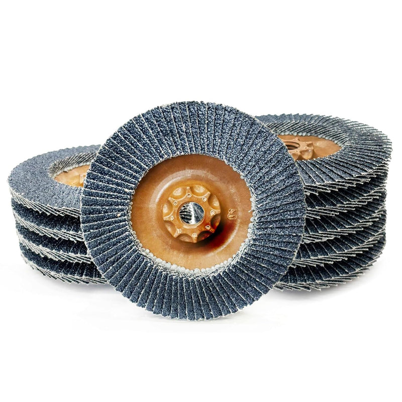 CS UNITEC | 93564 | PLANTEX® Spitfire Premium Zirconia 4 1/2" Dia, 40 Grit, 5/8"-11 Arbor (Pack of 10) - Made in Germany 4.5"