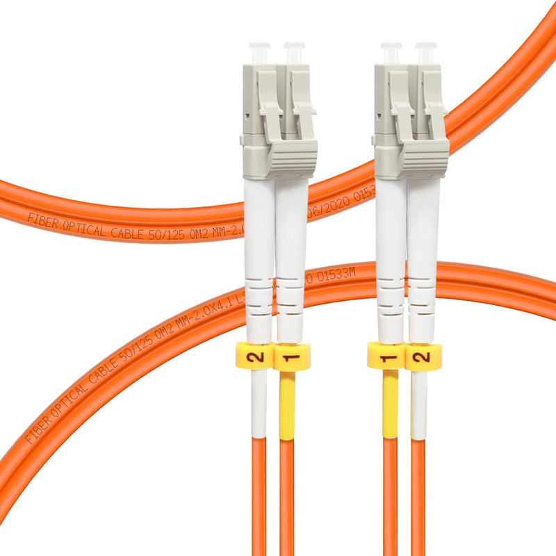 FLYPROFiber- 1M/3ft OM2 LC to LC Fiber Patch Cable, Length Options: 0.2m-100m, 1GB Duplex, 50/125um Multimode Fiber Optic Cable Cord LSZH 1Meter(3ft) 1m (3ft)