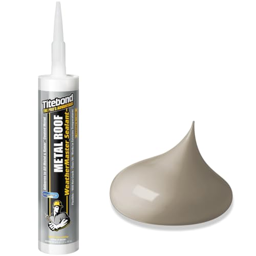 Titebond WeatherMaster Metal Roof Sealant, Beige – Premium Polymer Caulk for Aluminum, Copper, Galvanized Steel & Coated Metals, UV-Resistant – 61621, 9.5 Oz. Cartridge 9.5 Oz. 61621, Beige