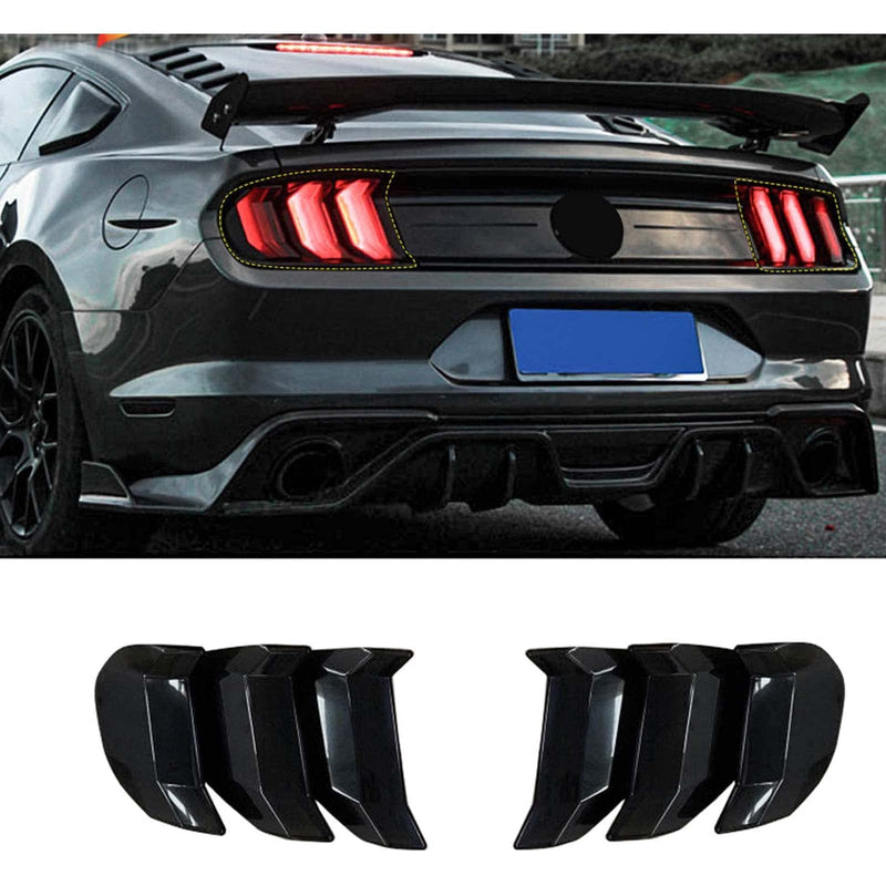 RT-TCZ Tail Light Lamp Cover Guard Trim Frame Bezels Decoration Accessories Compatible with Ford Mustang 2018-2023(2018+ Smoke Black) 2018+ Smoke Black