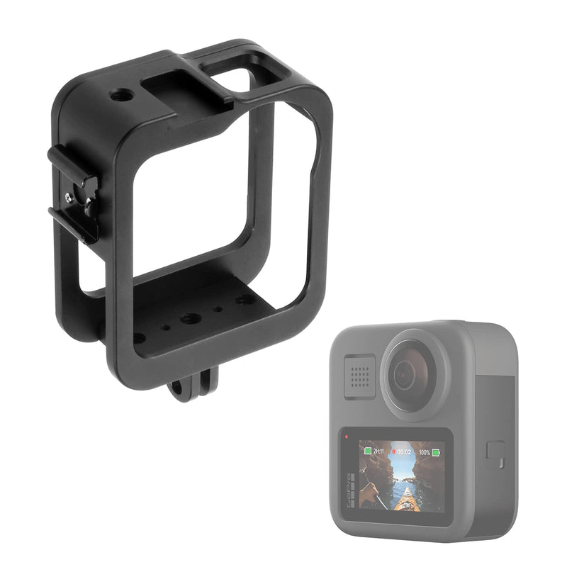 Accessories for Gopro Max Aluminum Alloy Case, Frame Protector Housing Shell with Hot Shoe Interface Compatible GoPro MAX Official Replacement Protective Lense MAX Aluminum frame